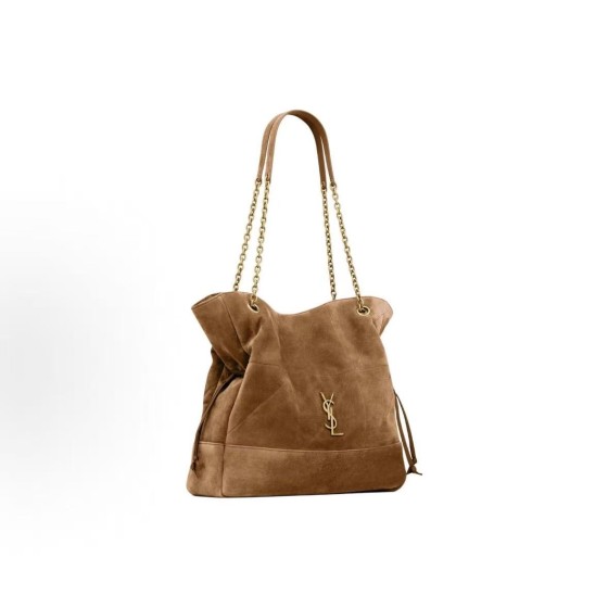 SAINT LAURENT YSL Jamie Small lucky bag, aged bronze metal Tote bag, Tote bag, shopping bag, handbag, women\'s Cognac